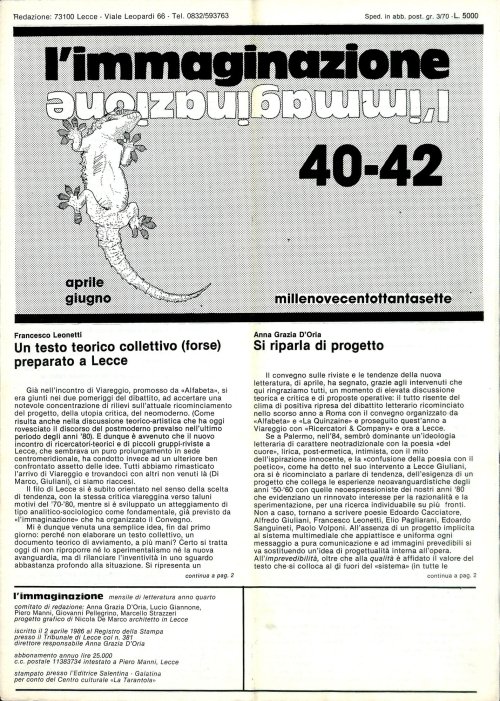 l'immaginazione 40-41-42